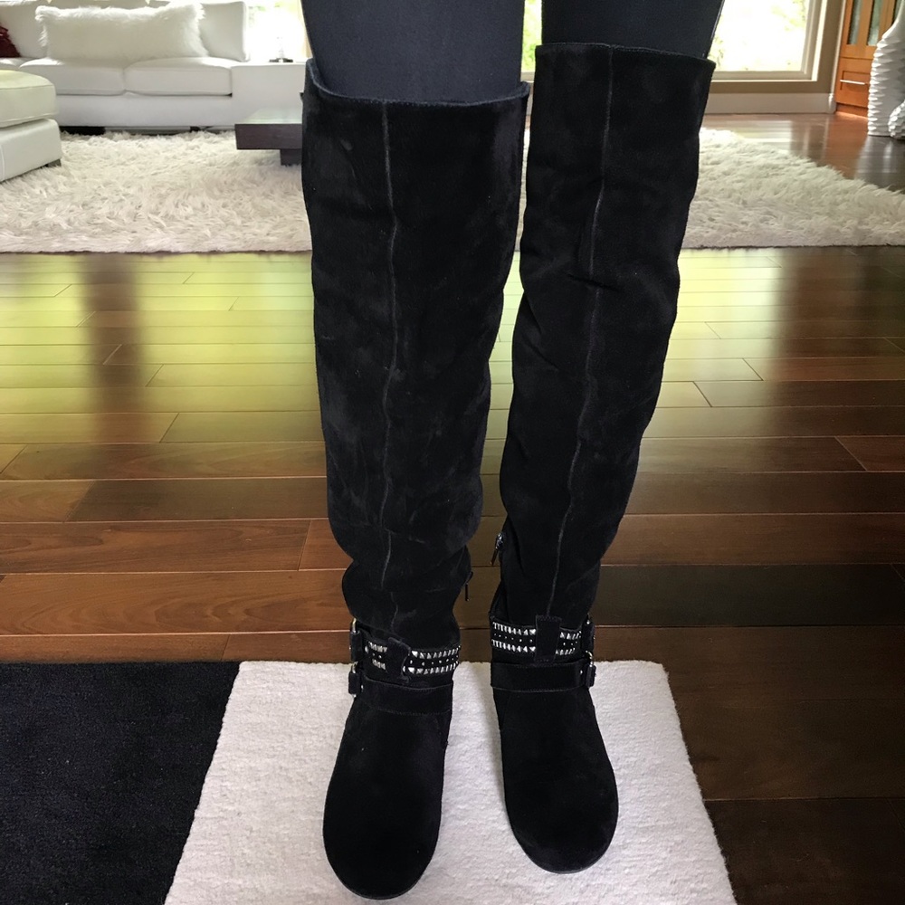 BCBG Genuine suede over the knee boots